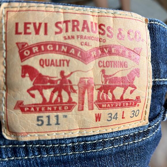 Levi’s 511 Men’s Jeans 34 x 30 Straight Leg Red Label Western Workwear Casual - Picture 6 of 6
